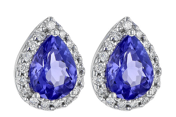 14K White Gold Tanzanite Earrings