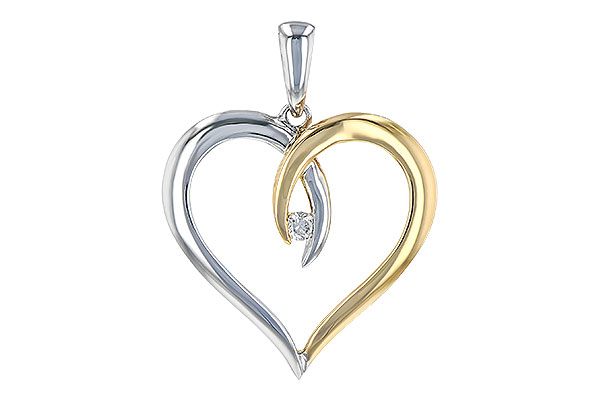 14K Two-Tone Diamond Pendant