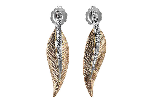 14K Two-Tone Diamond Earrings