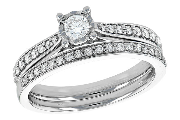 14K White Gold Diamond Wedding Set