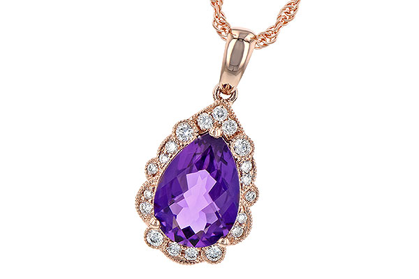 14K Rose Gold Amethyst Necklace