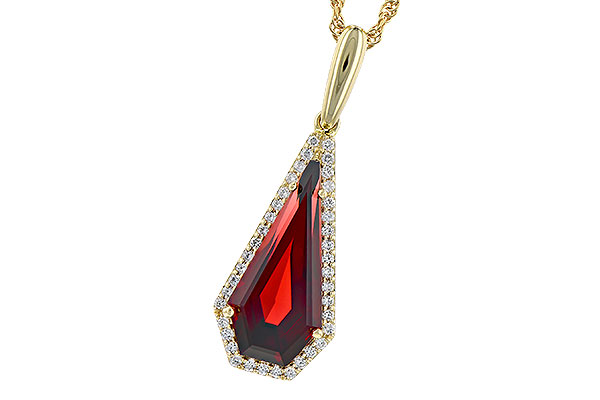 14K Yellow Gold Garnet Necklace