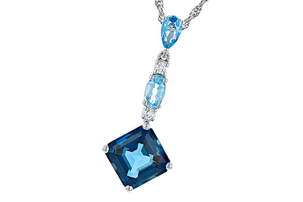 14K White Gold Topaz Necklace