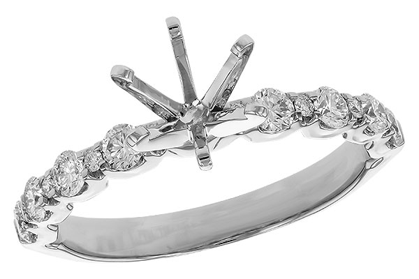 14K White Gold Diamond Semi-Mount Ring