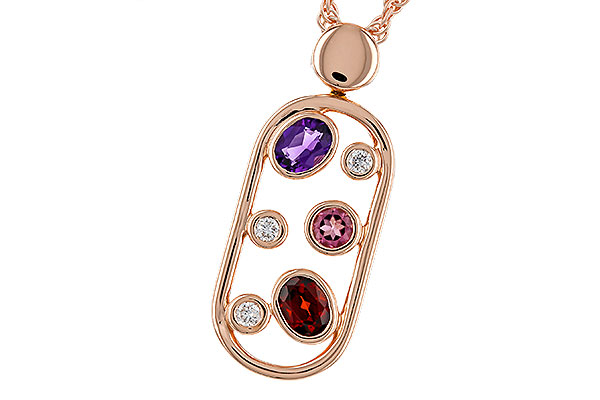 14K Rose Gold Amethyst Necklace