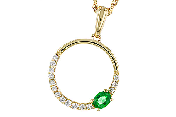 14K Yellow Gold Emerald Necklace