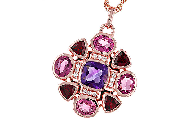 14K Rose Gold Amethyst Necklace