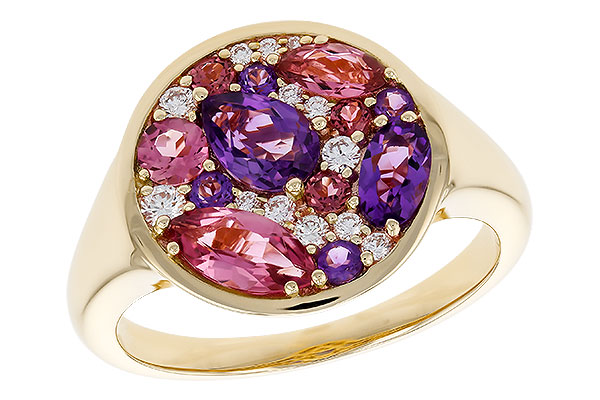 14K Yellow Gold Amethyst Ring