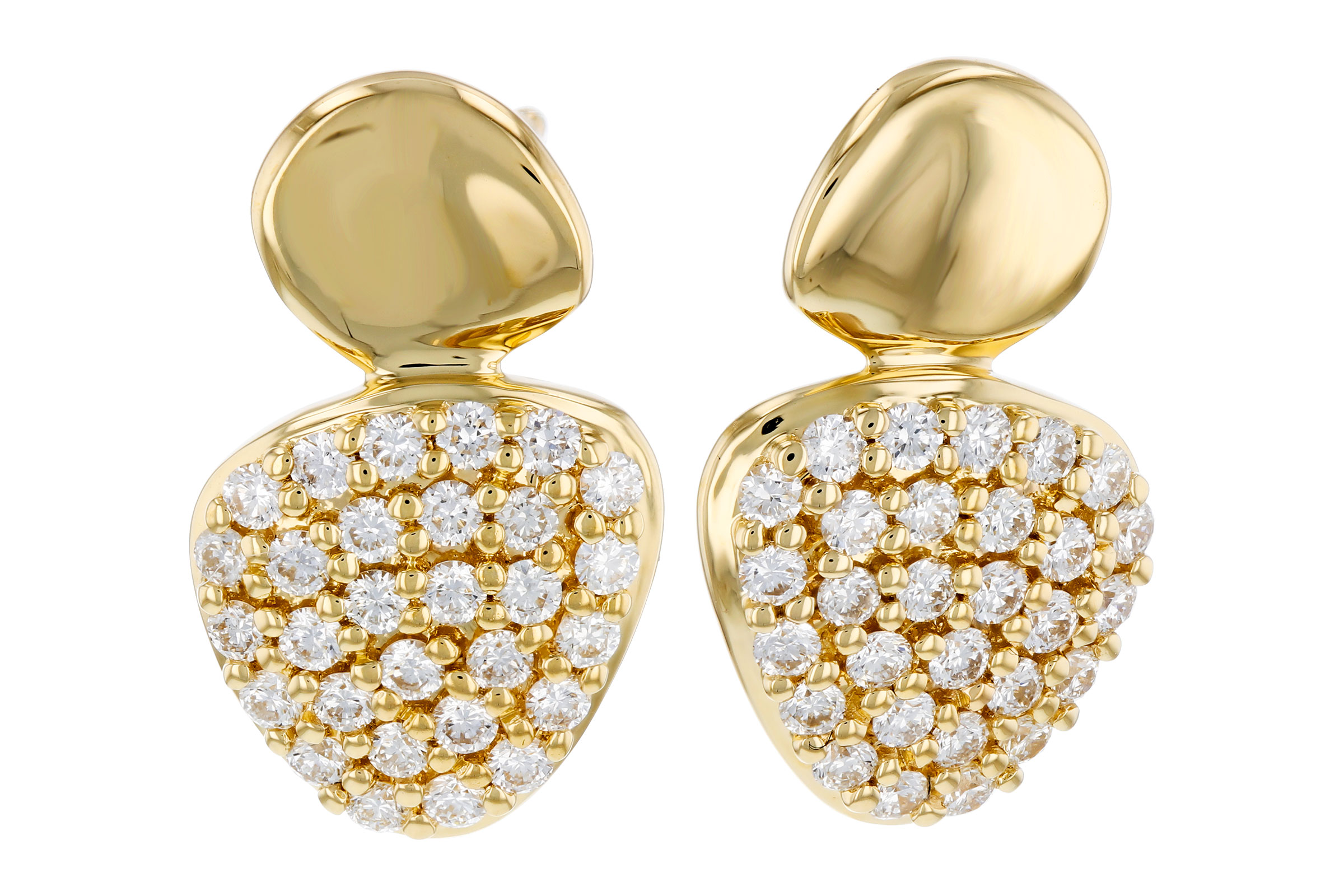 14K Yellow Gold Diamond Earrings