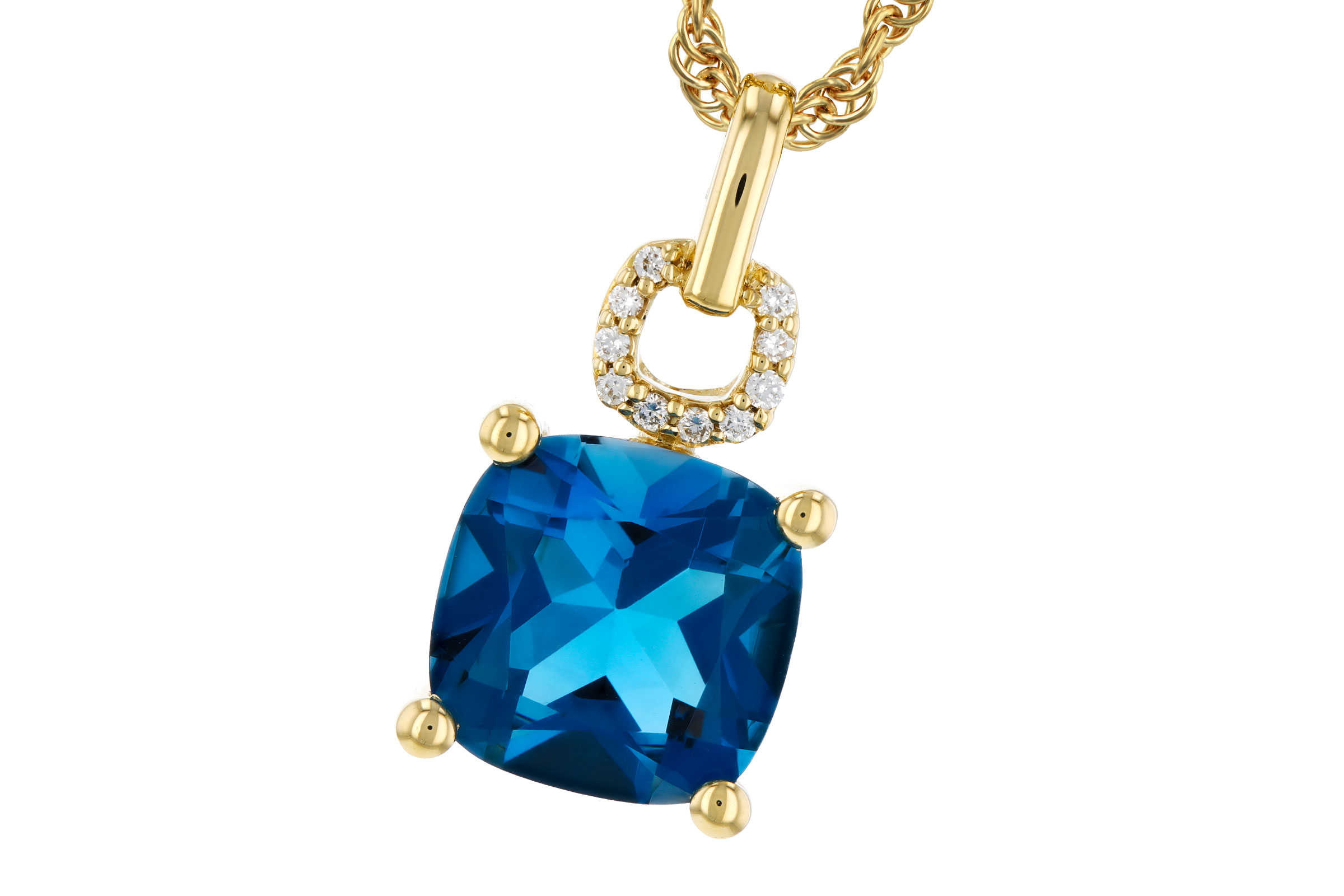 14K Yellow Gold Topaz Necklace
