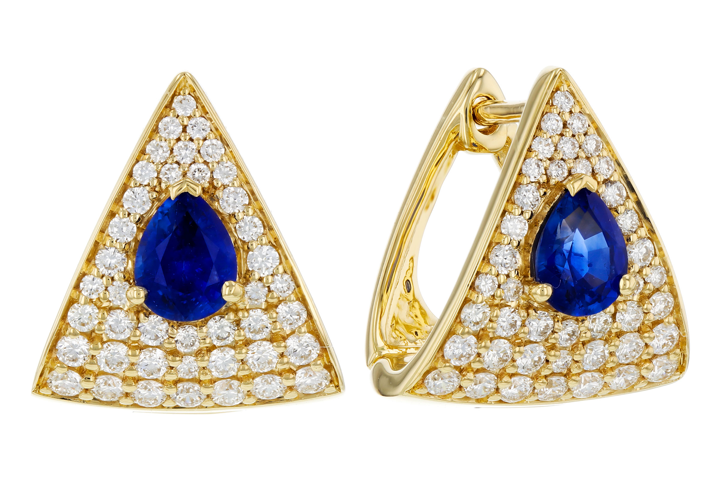 14K Yellow Gold Sapphire Earrings