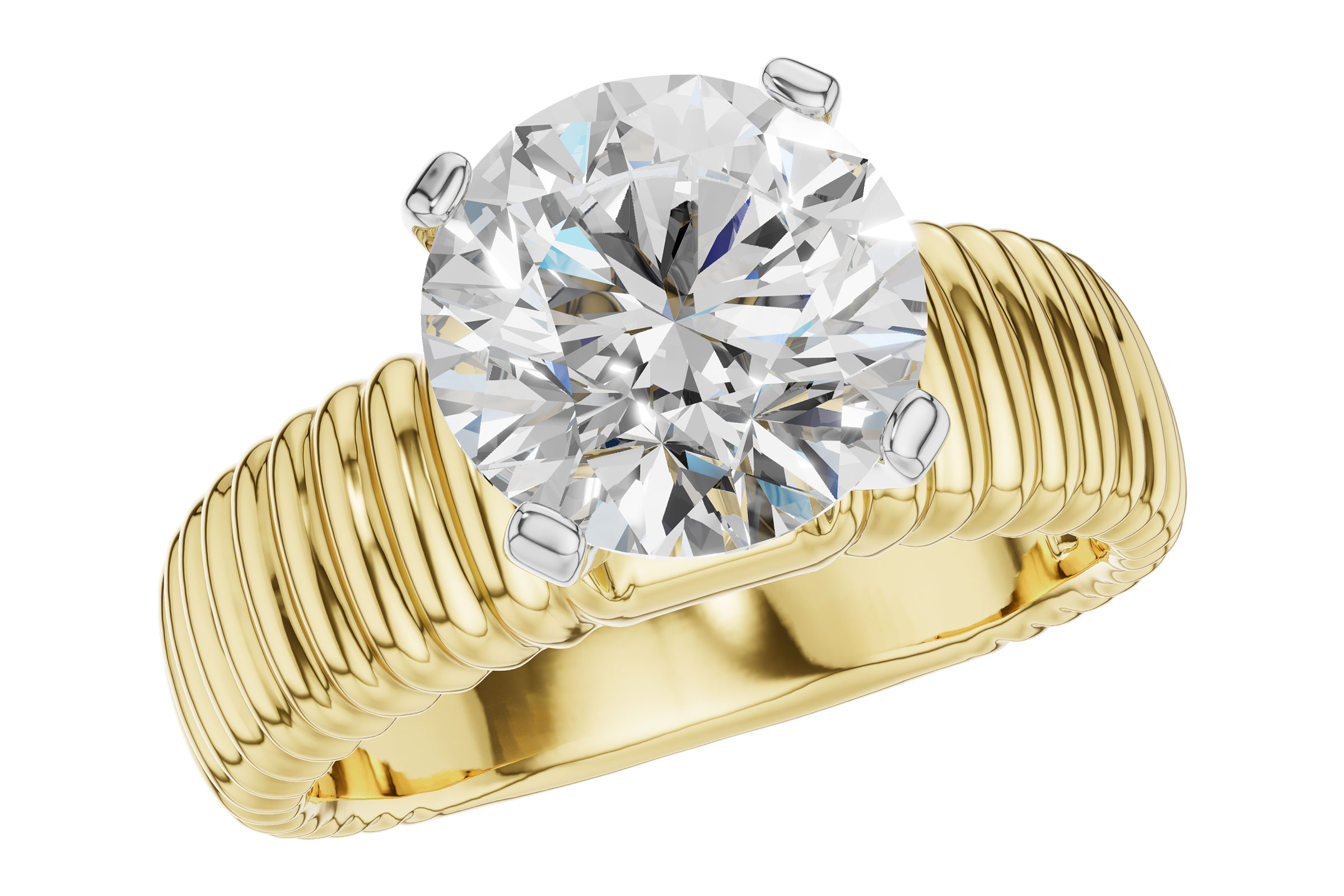 14K Yellow Gold Semi-Mount Ring