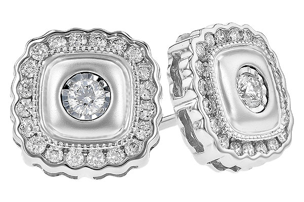 14K White Gold Diamond Earrings