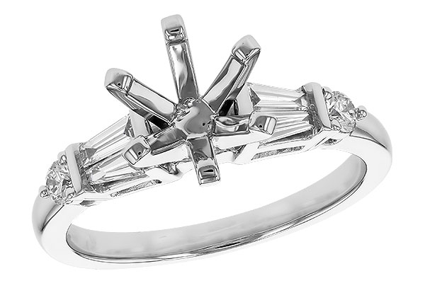 14K White Gold Diamond Semi-Mount Ring