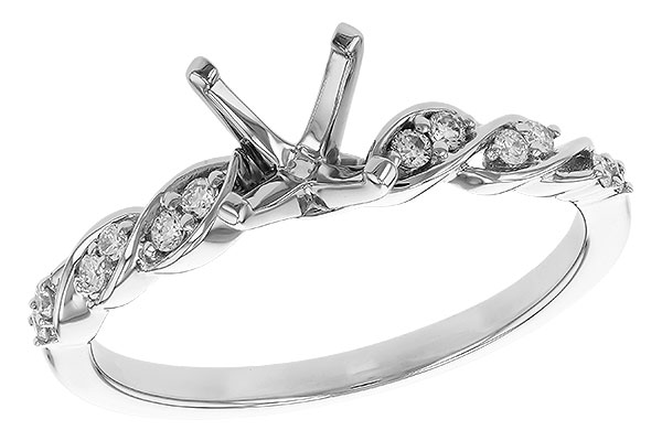 14K White Gold Diamond Semi-Mount Ring