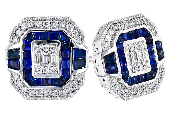 14K White Gold Sapphire Earrings