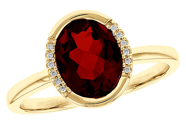 14K Yellow Gold Garnet Ring