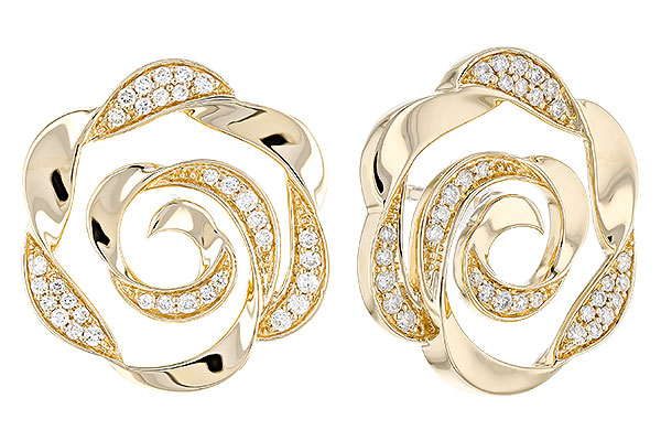 14K Yellow Gold Diamond Earrings