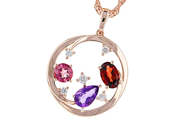 14K Rose Gold Amethyst Necklace
