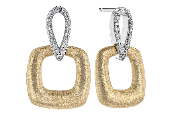 14K Two-Tone Diamond Earrings