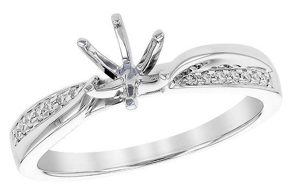 14K White Gold Diamond Semi-Mount Ring