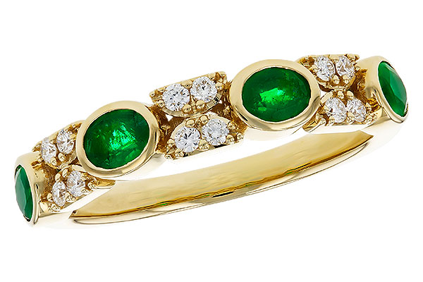 14K Yellow Gold Emerald Anniversary Band