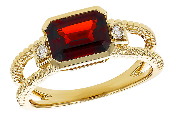 14K Yellow Gold Garnet Ring