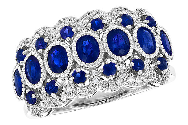 14K White Gold Sapphire Anniversary Band