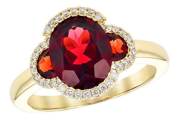 14K Yellow Gold Garnet Ring