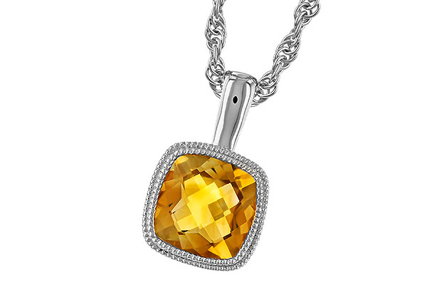 14K White Gold Citrine Necklace