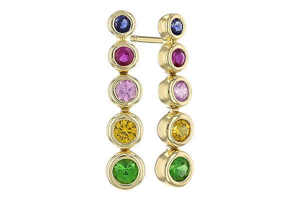 14K Yellow Gold Sapphire Earrings