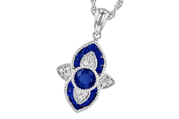 14K White Gold Sapphire Necklace