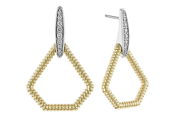 14K Two-Tone Diamond Earrings
