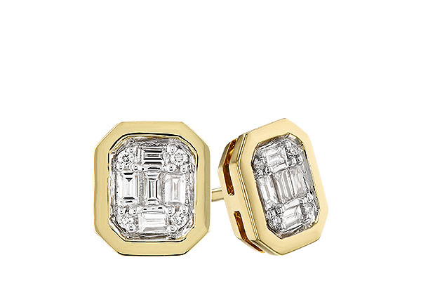 14K Yellow Gold Diamond Earrings