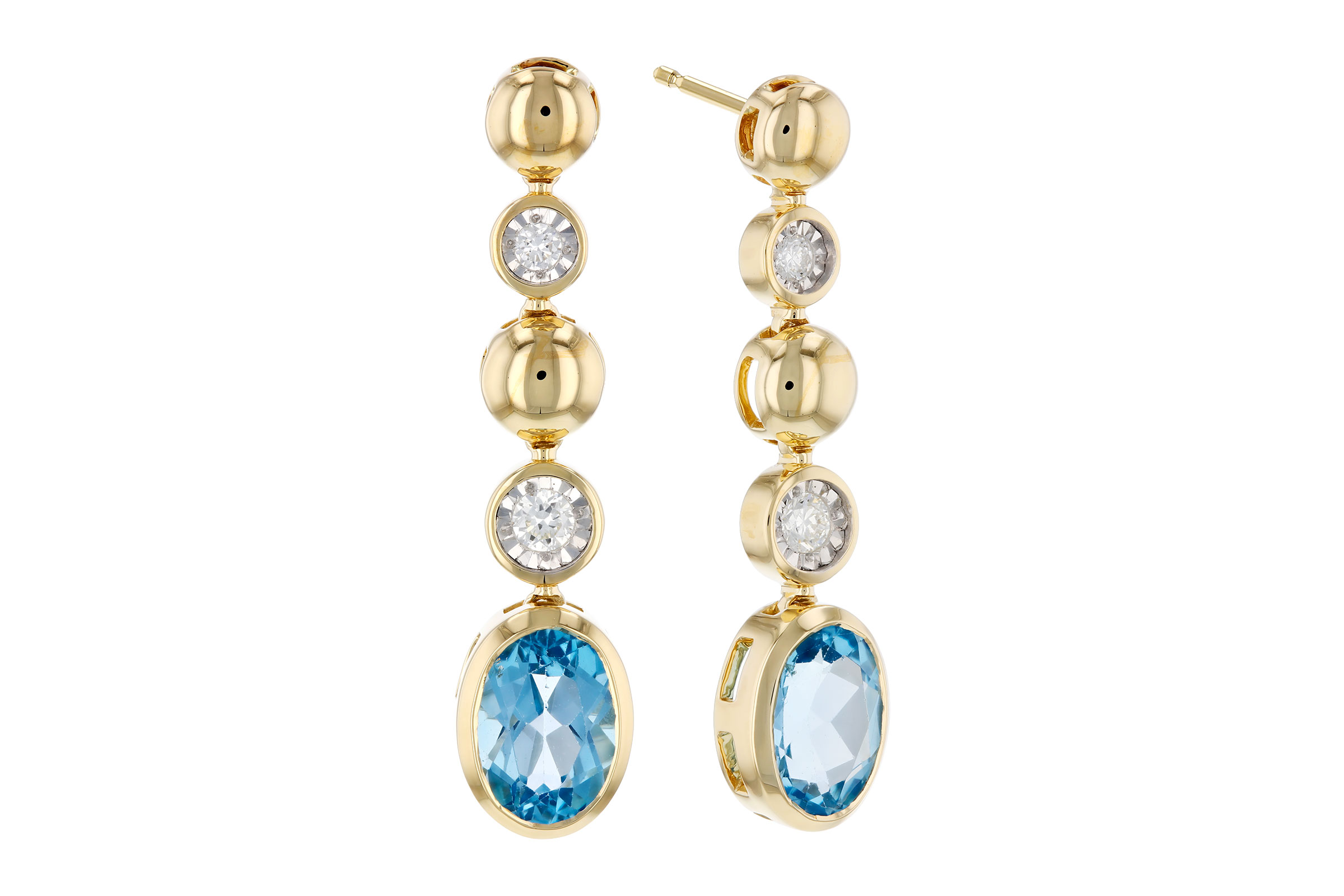 14K Yellow Gold Topaz Earrings