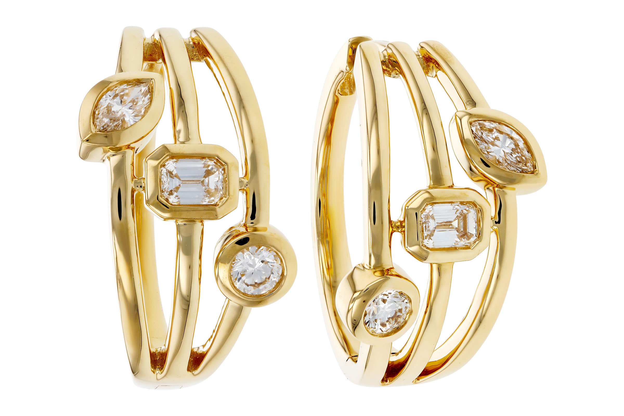 14K Yellow Gold Diamond Earrings