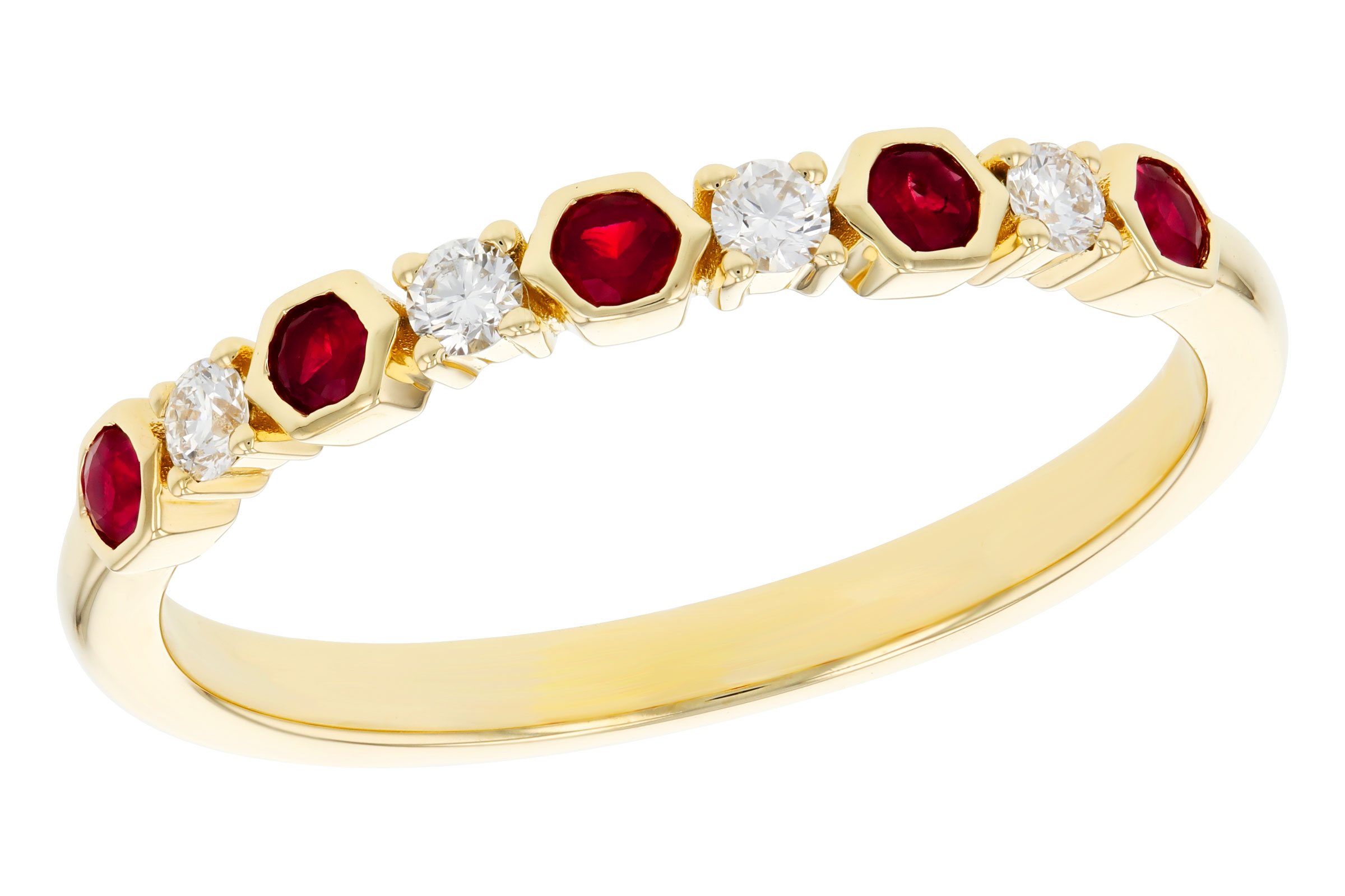14K Yellow Gold Ruby Anniversary Band