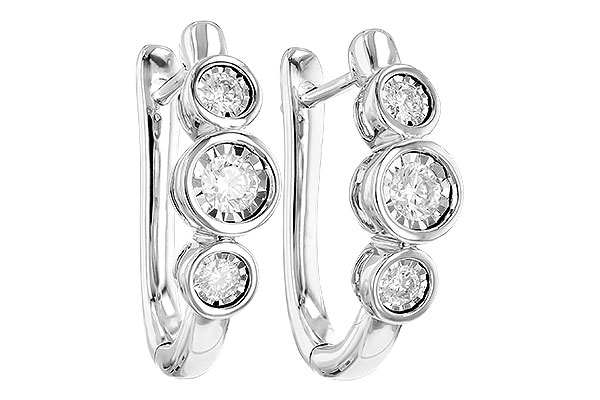 14K White Gold Diamond Earrings