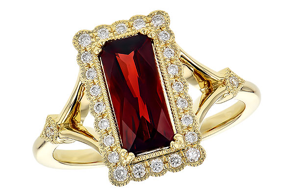 14K Yellow Gold Garnet Ring