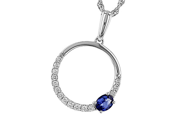14K White Gold Sapphire Necklace
