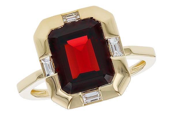 14K Yellow Gold Garnet Ring