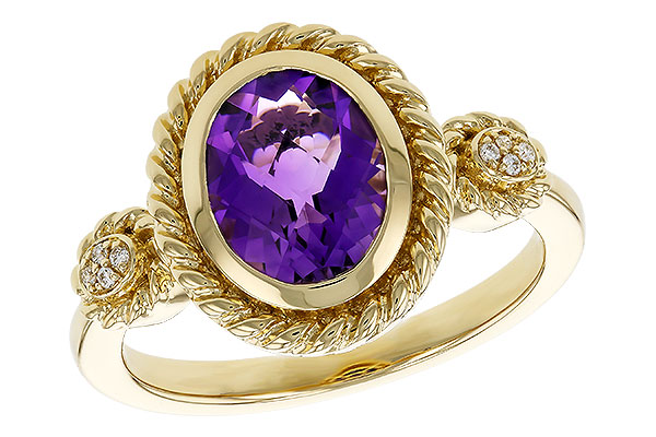 14K Yellow Gold Amethyst Ring