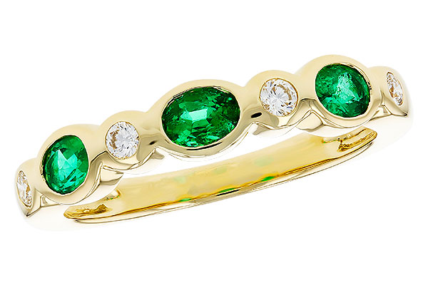 14K Yellow Gold Emerald Anniversary Band