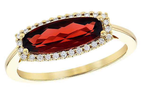 14K Yellow Gold Garnet Ring