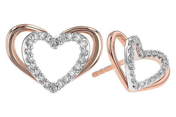 14K Rose Gold Diamond Earrings