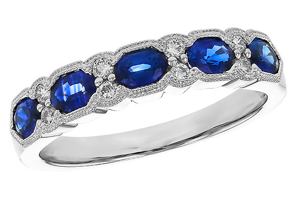 14K White Gold Sapphire Anniversary Band