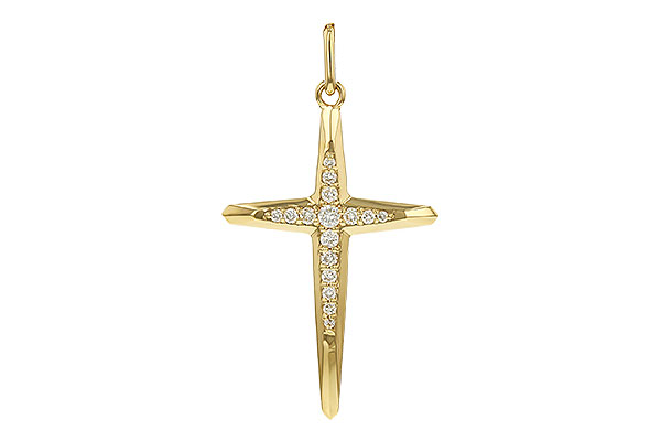 14K Yellow Gold Diamond Pendant