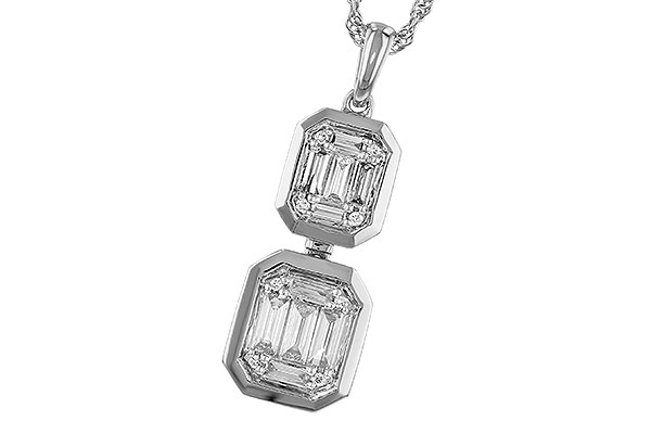 14K White Gold Diamond Necklace
