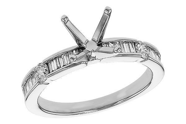 14K White Gold Diamond Semi-Mount Ring