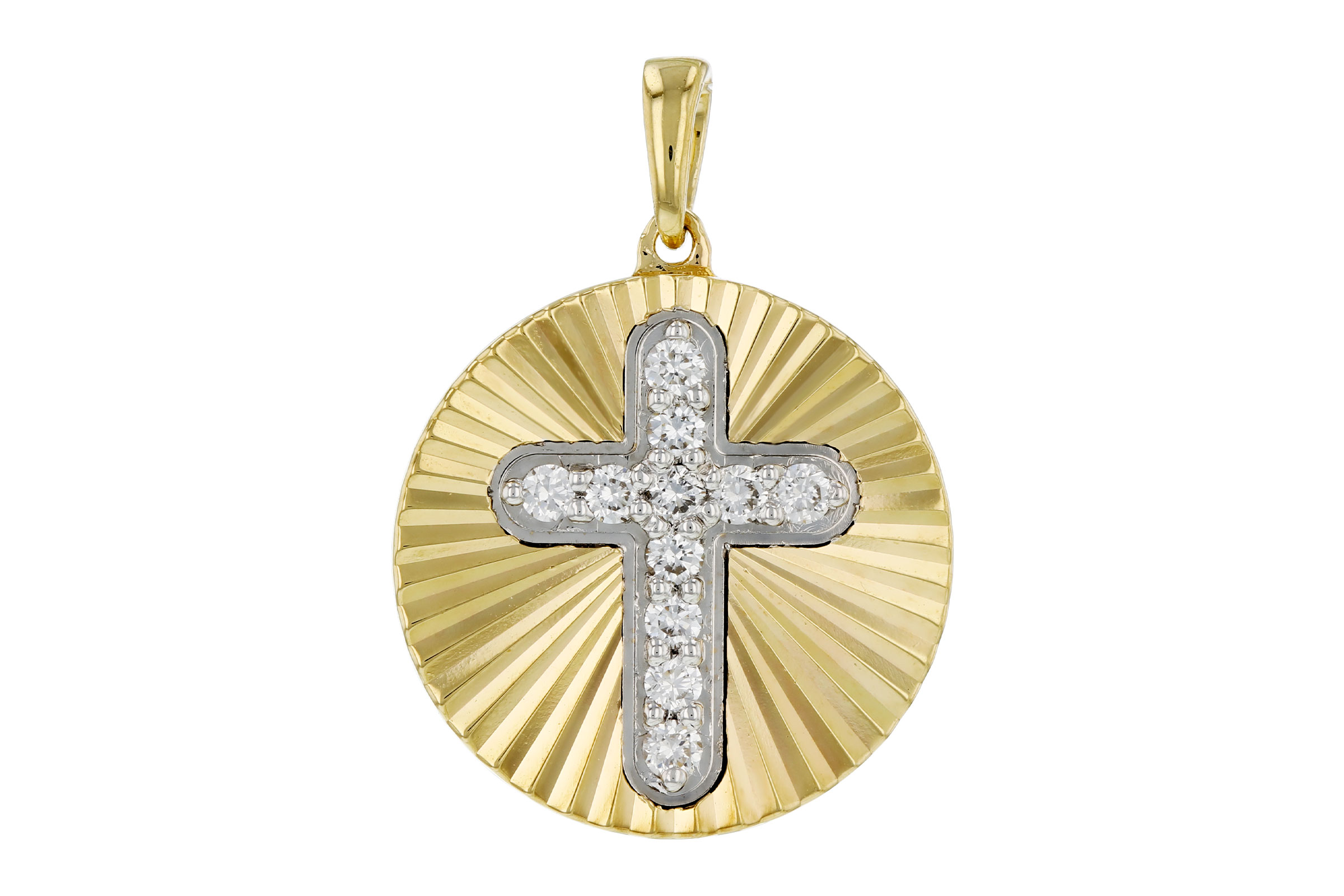 14K Yellow Gold Diamond Pendant
